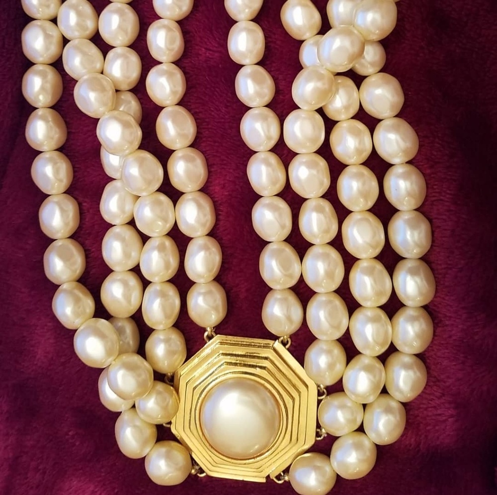 Yves Saint Laurent 4 Strand Pearl Necklace